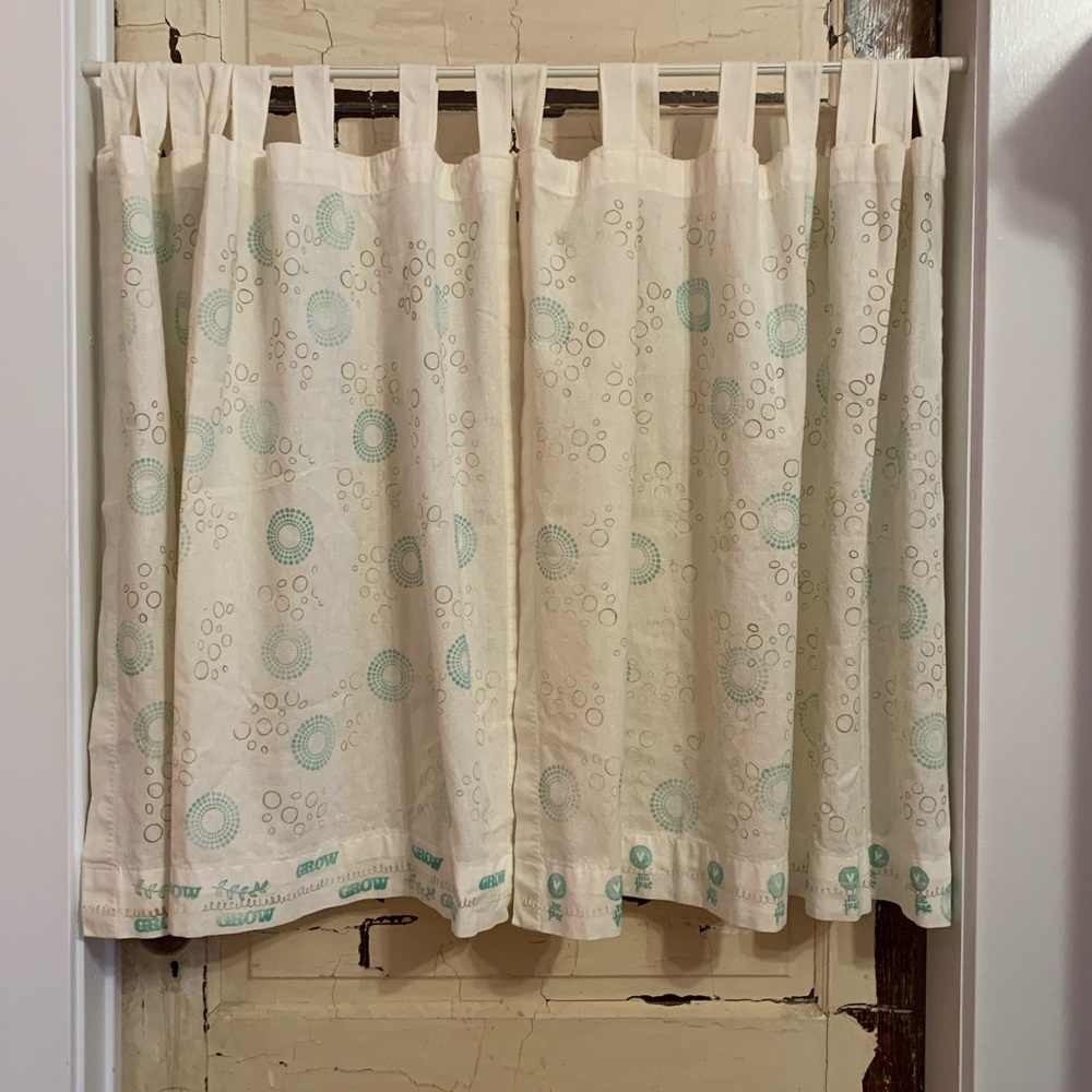 Artist-Made Hand-Stamped Curtain Set